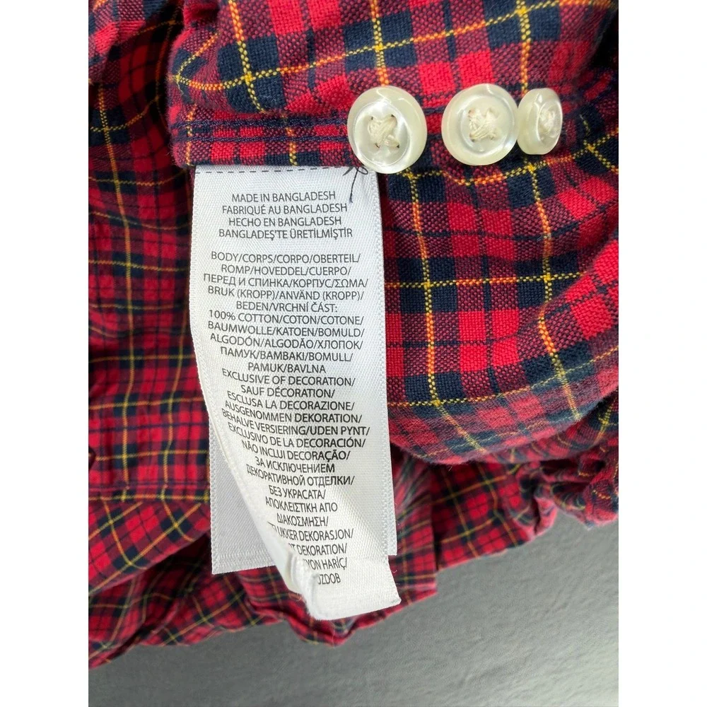 Polo Ralph Lauren Mens XL Classic Fit Red Plaid Button Down Shirt Long Sleeve